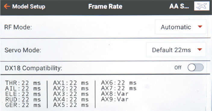 The frame rates default to 22ms but can be changed to suit your needs. 