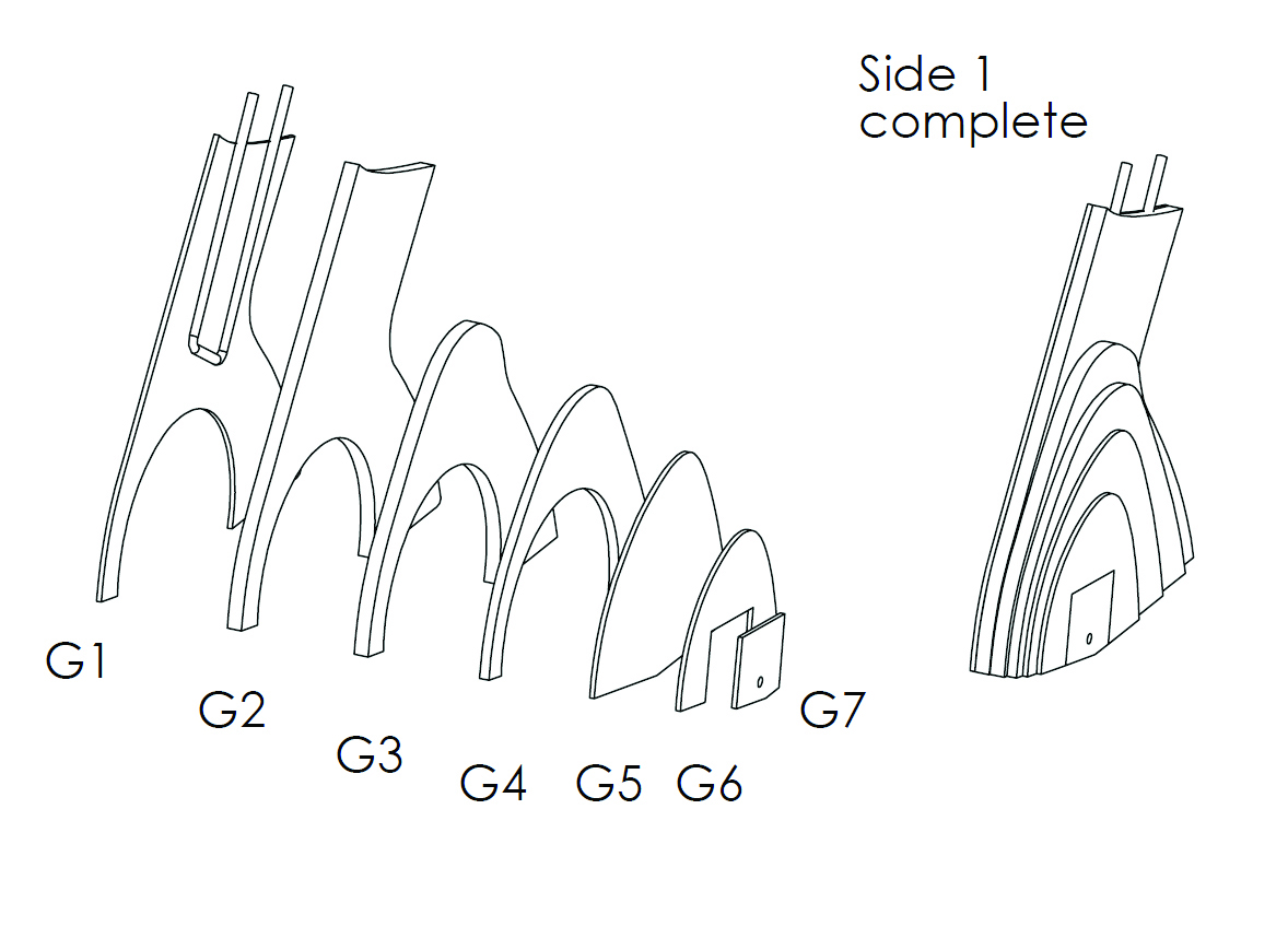 An exploded view is used to show the relationship between parts of a group