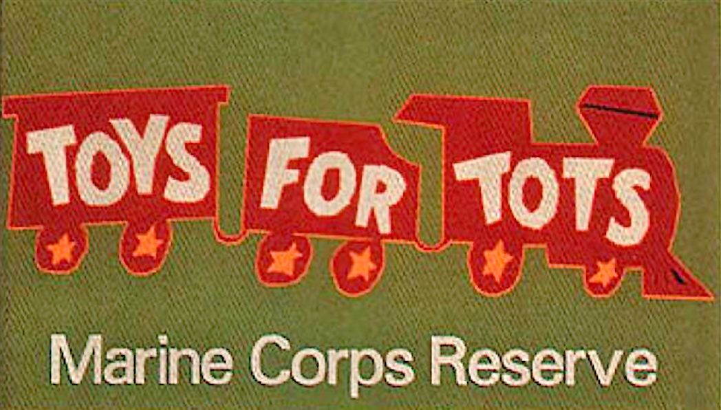 The Marine Toys for Tots logo proclaims the program. 